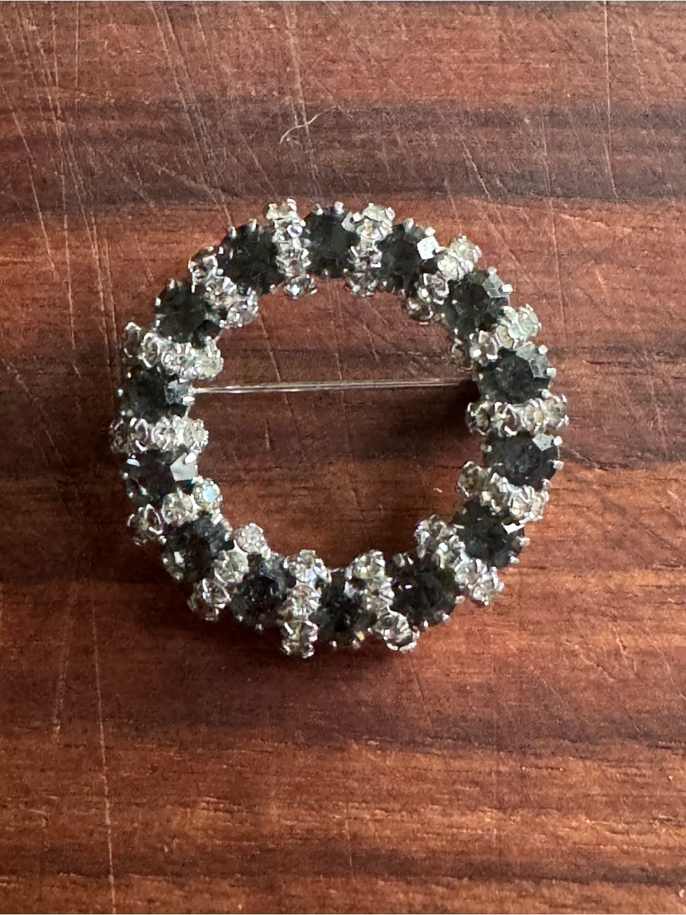 Vintage Signed Weiss Smoky Rhinestone Brooch